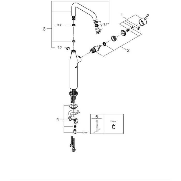 grohe kitchen faucet parts diagram