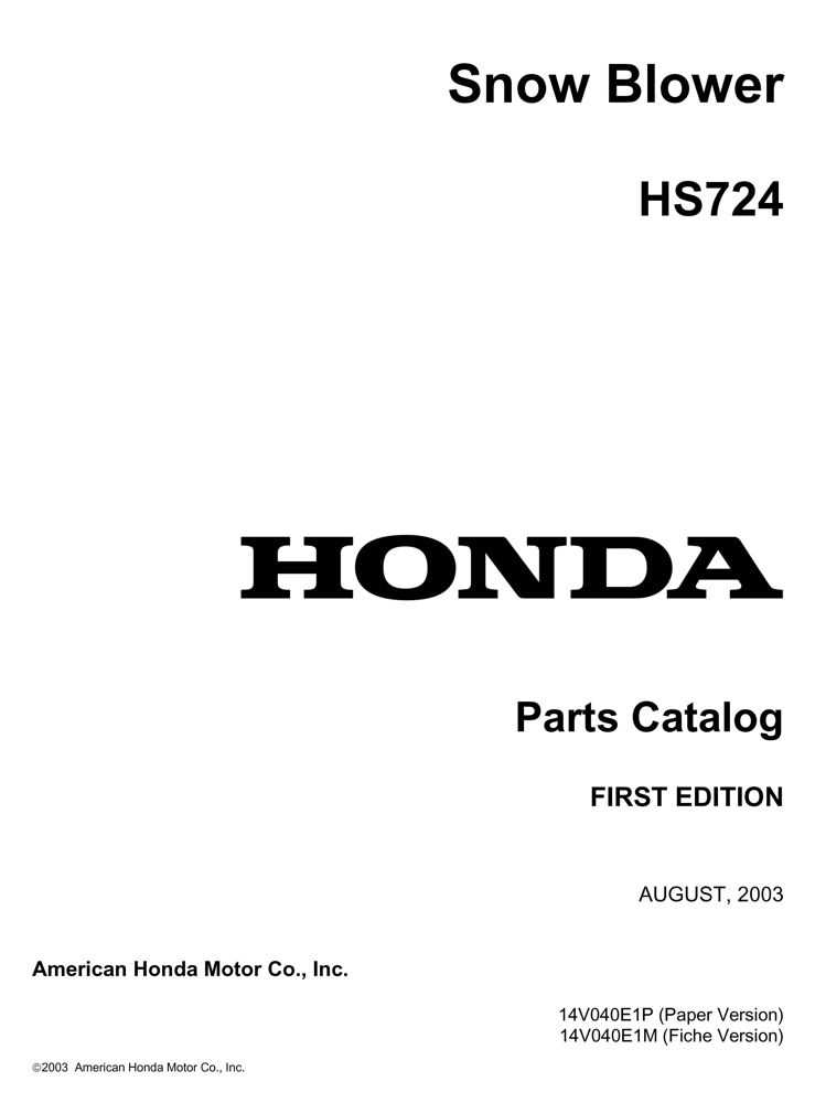 honda hs724 parts diagram