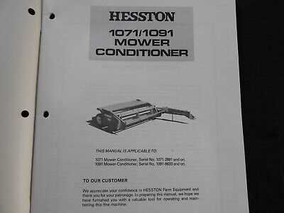 hesston 1091 haybine parts diagram