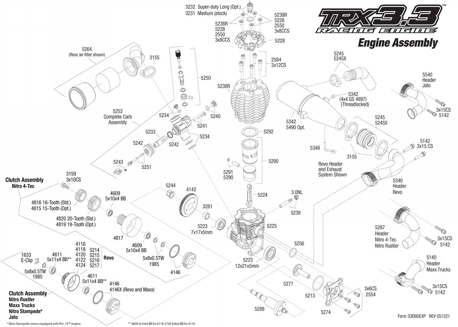 traxxas revo parts diagram
