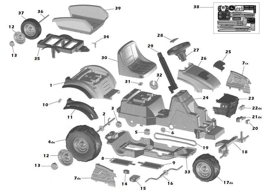 peg perego john deere gator parts diagram