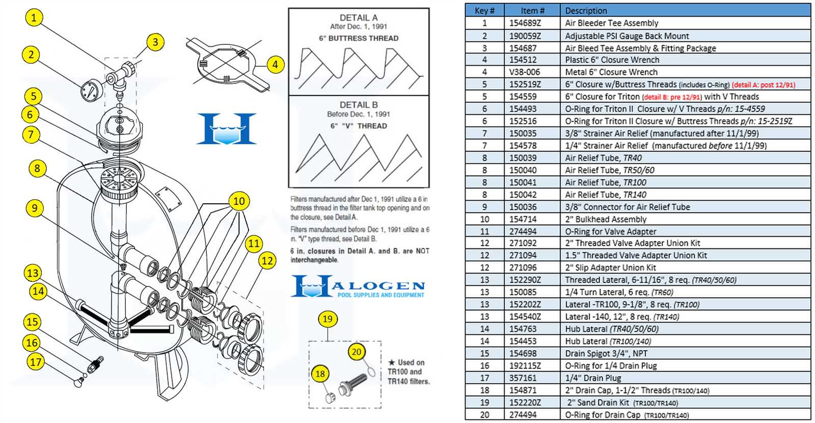 pentair filter parts diagram