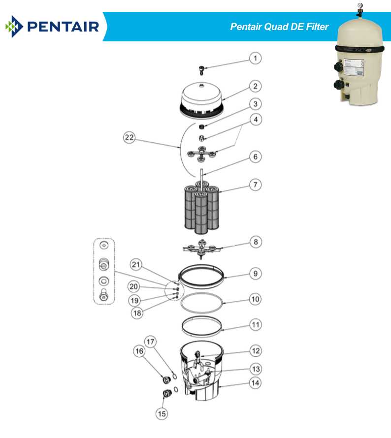 pentair filter parts diagram