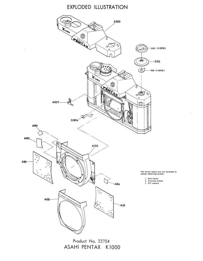 pentax k1000 parts diagram