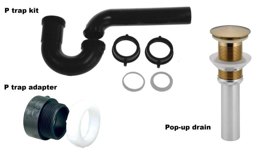 parts of a sink drain diagram