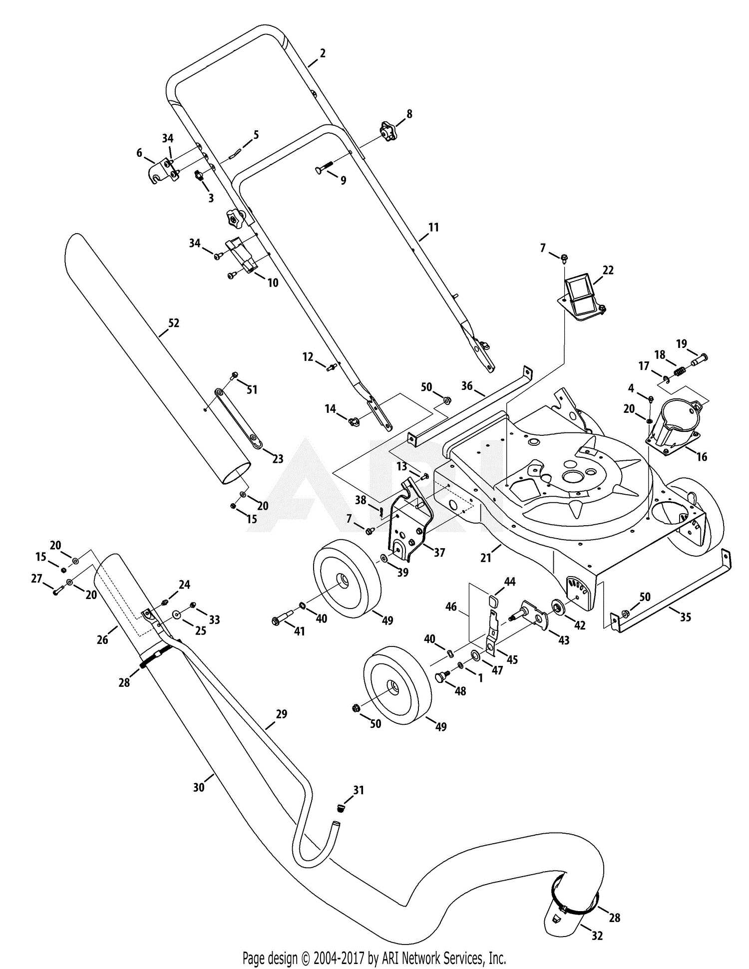 troy bilt chipper vac parts diagram