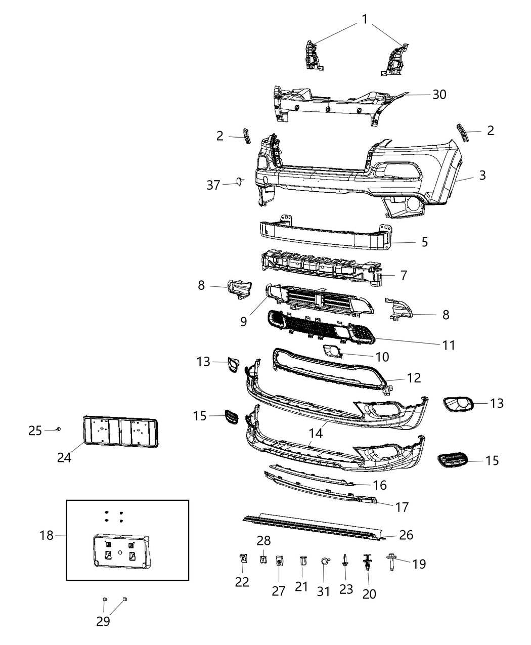 jeep cherokee front end parts diagram