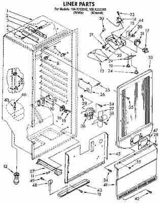 upright freezer parts diagram