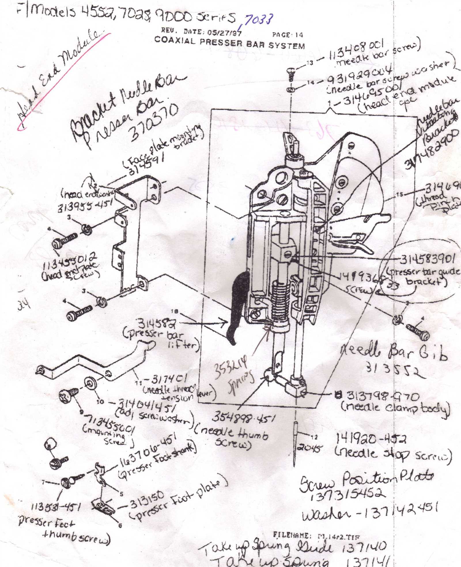 brother 1634d serger parts diagram