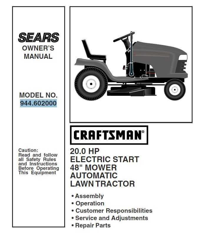 sears tractor parts diagram