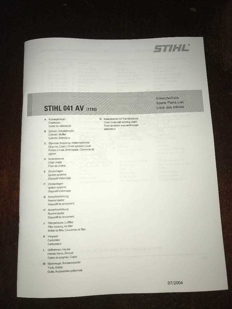 stihl 041 parts diagram