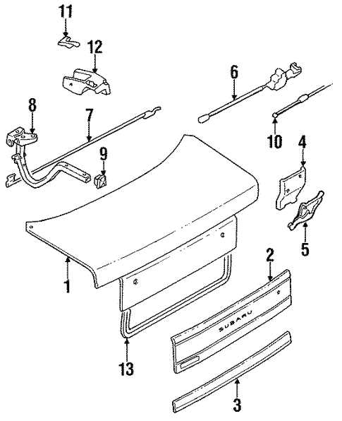 subaru legacy parts diagram