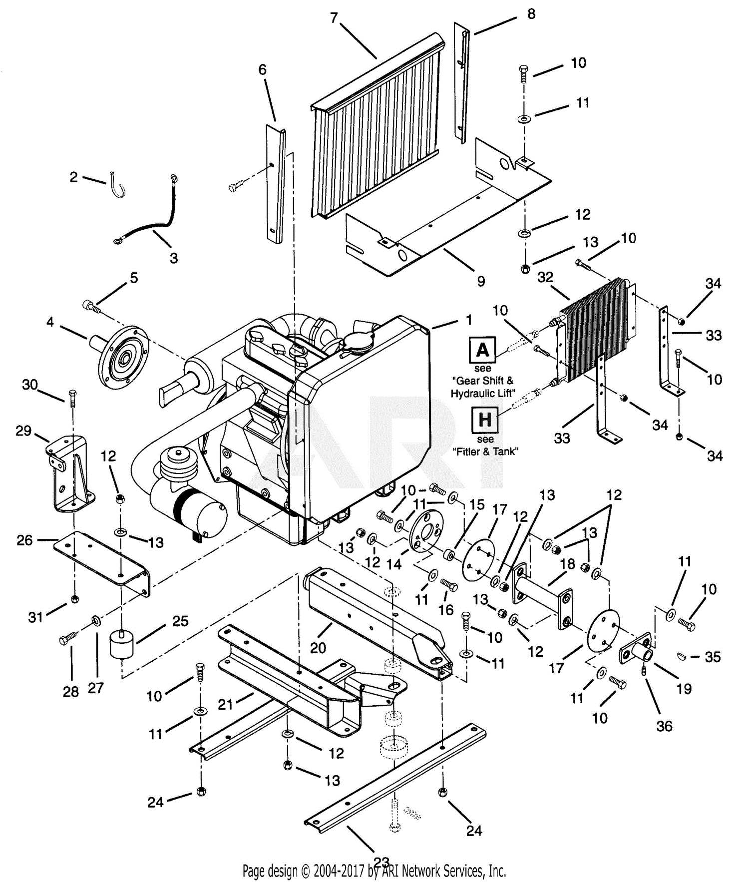 kubota engine parts diagram