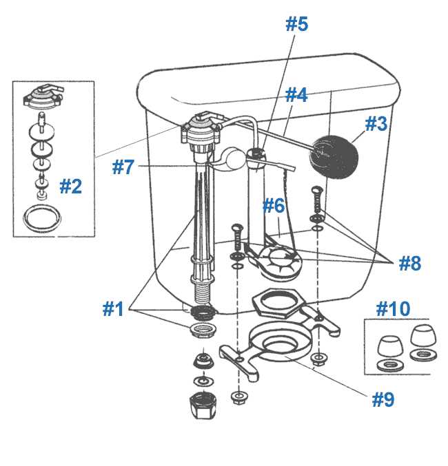 toilet repair parts diagram