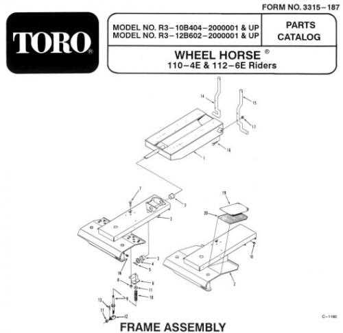 toro wheel horse parts diagram