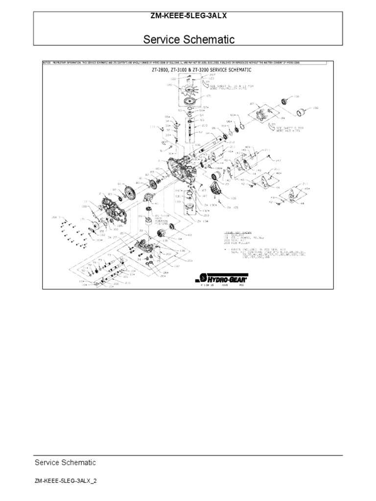 hydro gear zt 3100 parts diagram