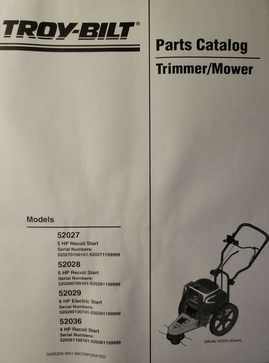 troy bilt 4 cycle trimmer parts diagram