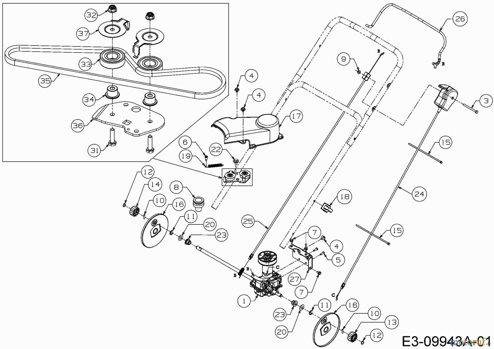 troy bilt chipper vac parts diagram