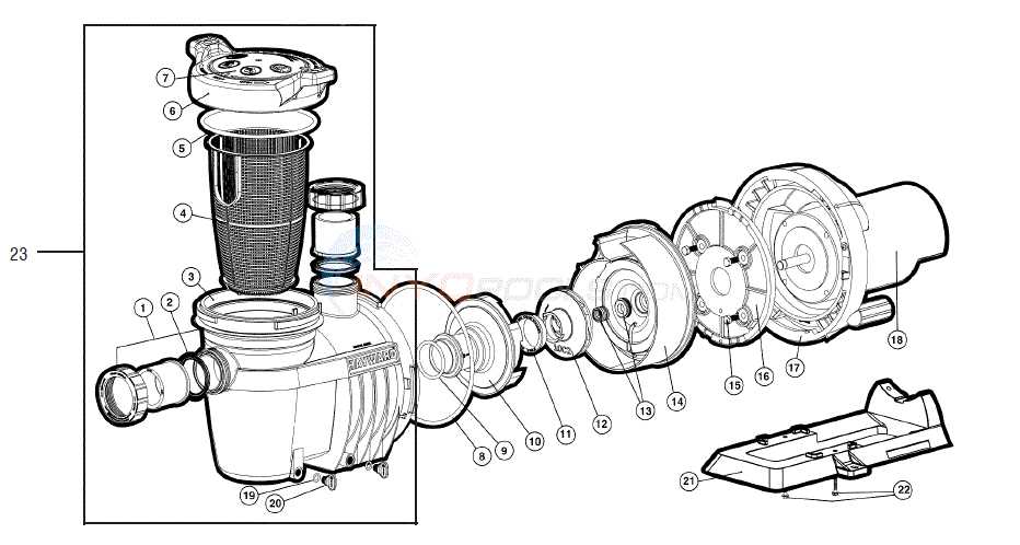 1.5 hp hayward pool pump parts diagram
