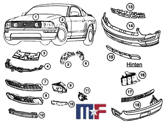 2005 ford mustang parts diagram