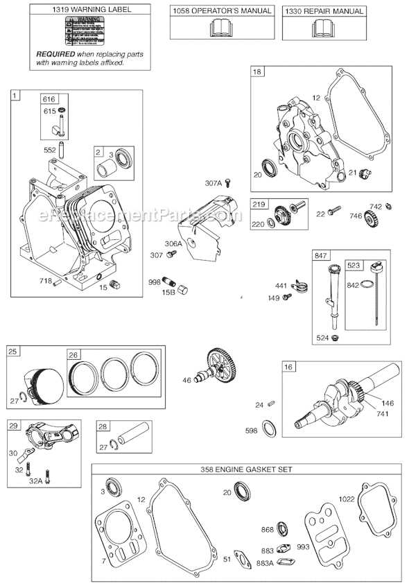 parts diagram for briggs and stratton engine