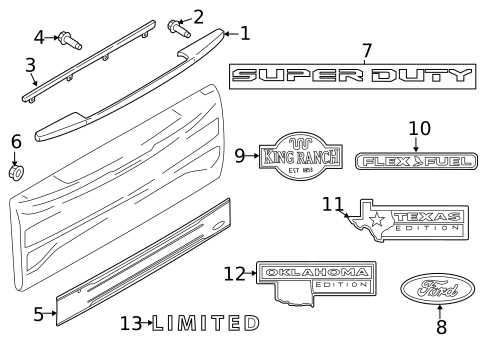 2019 ford f350 tailgate parts diagram