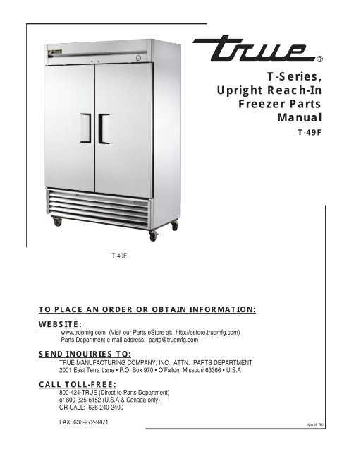 upright freezer parts diagram