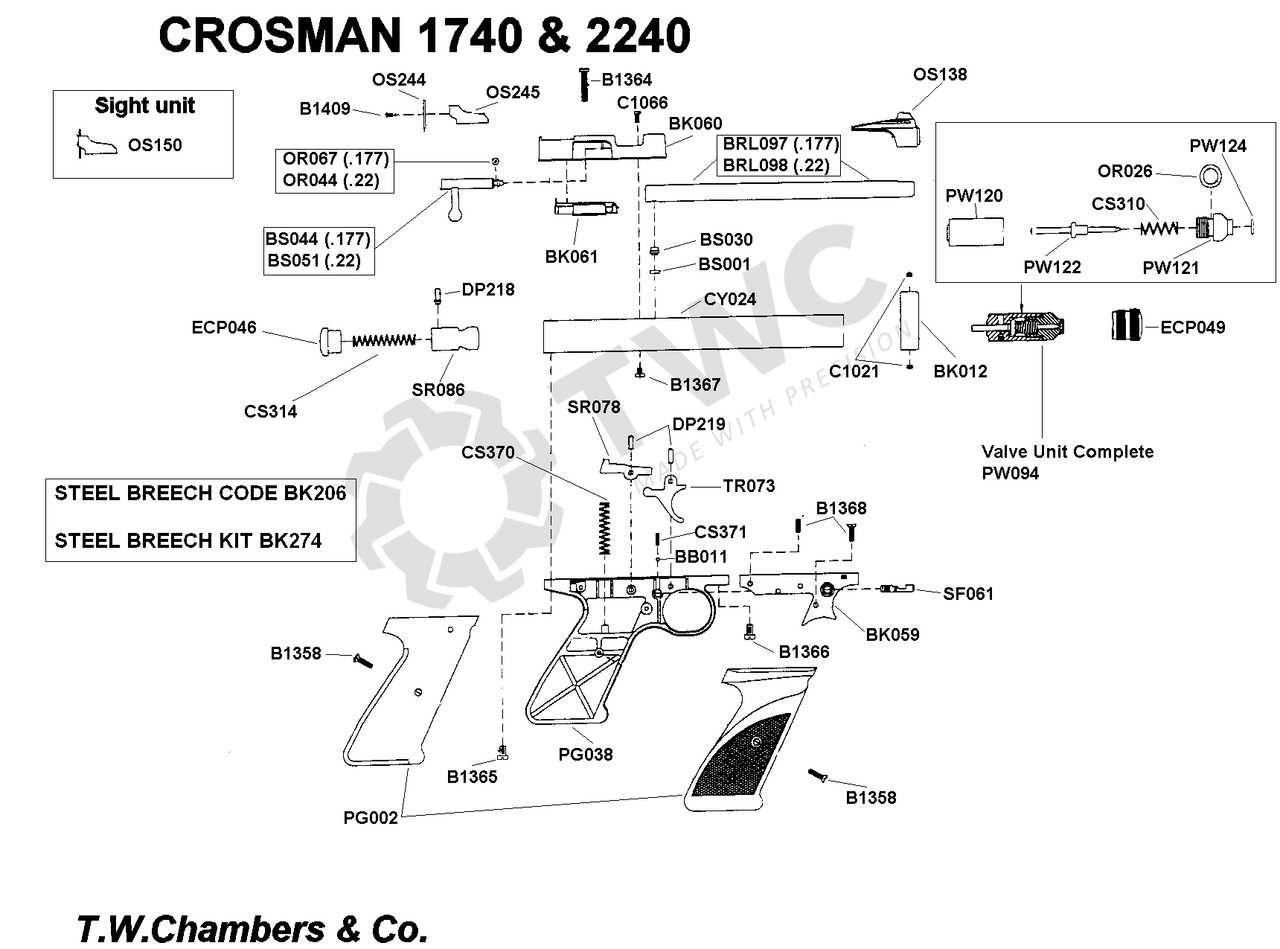 crosman 2240 parts diagram crosman 2240 parts diagram