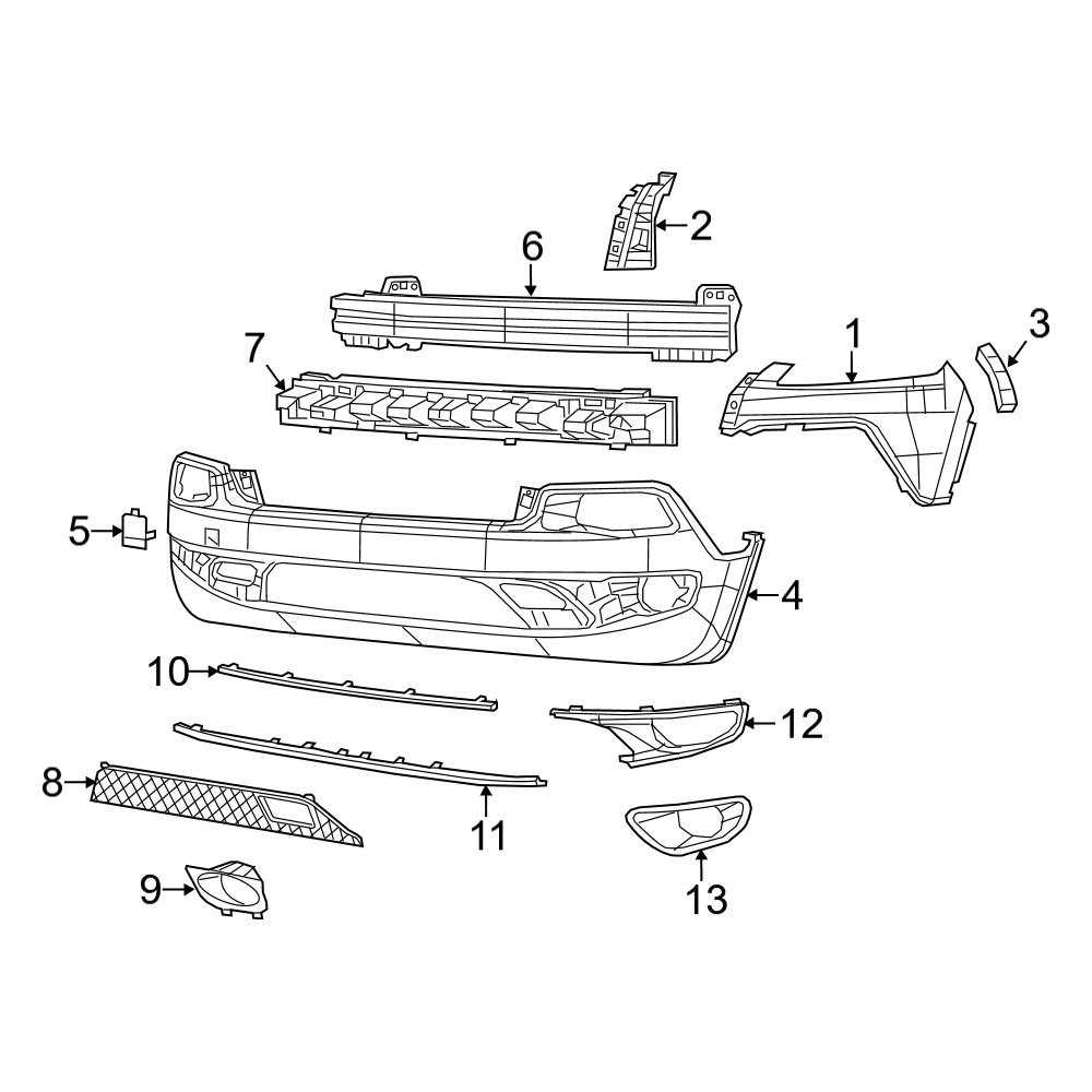 jeep cherokee front end parts diagram