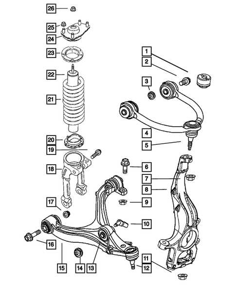 jeep cherokee front end parts diagram