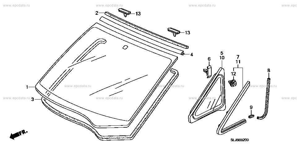 windshield parts diagram