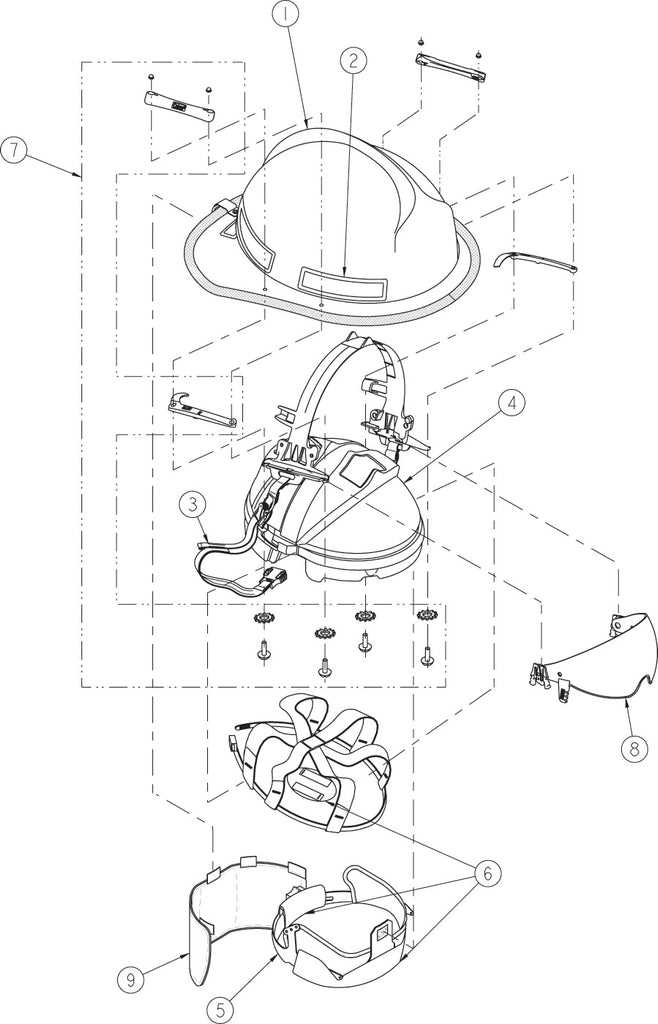 fire helmet parts diagram