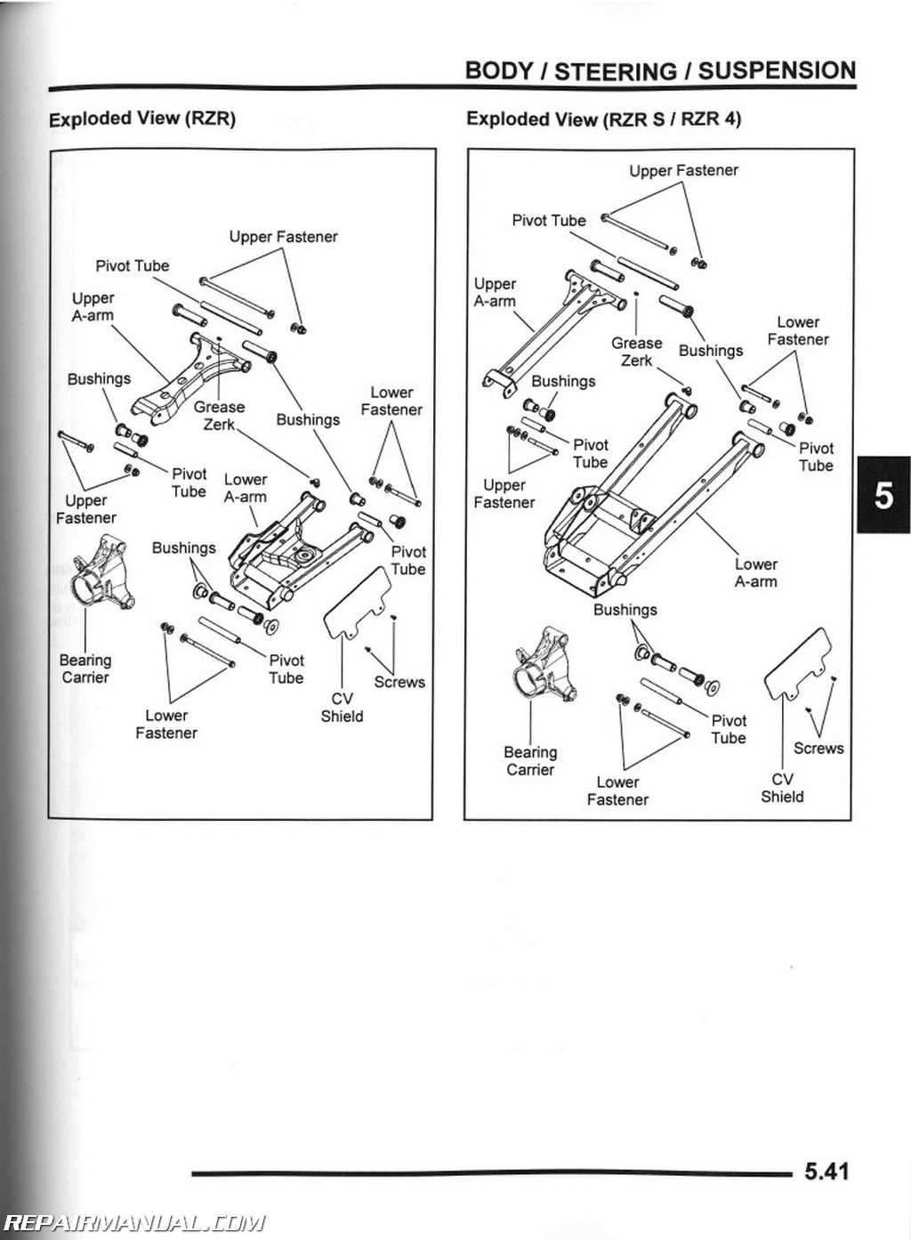 2010 polaris rzr 800 parts diagram