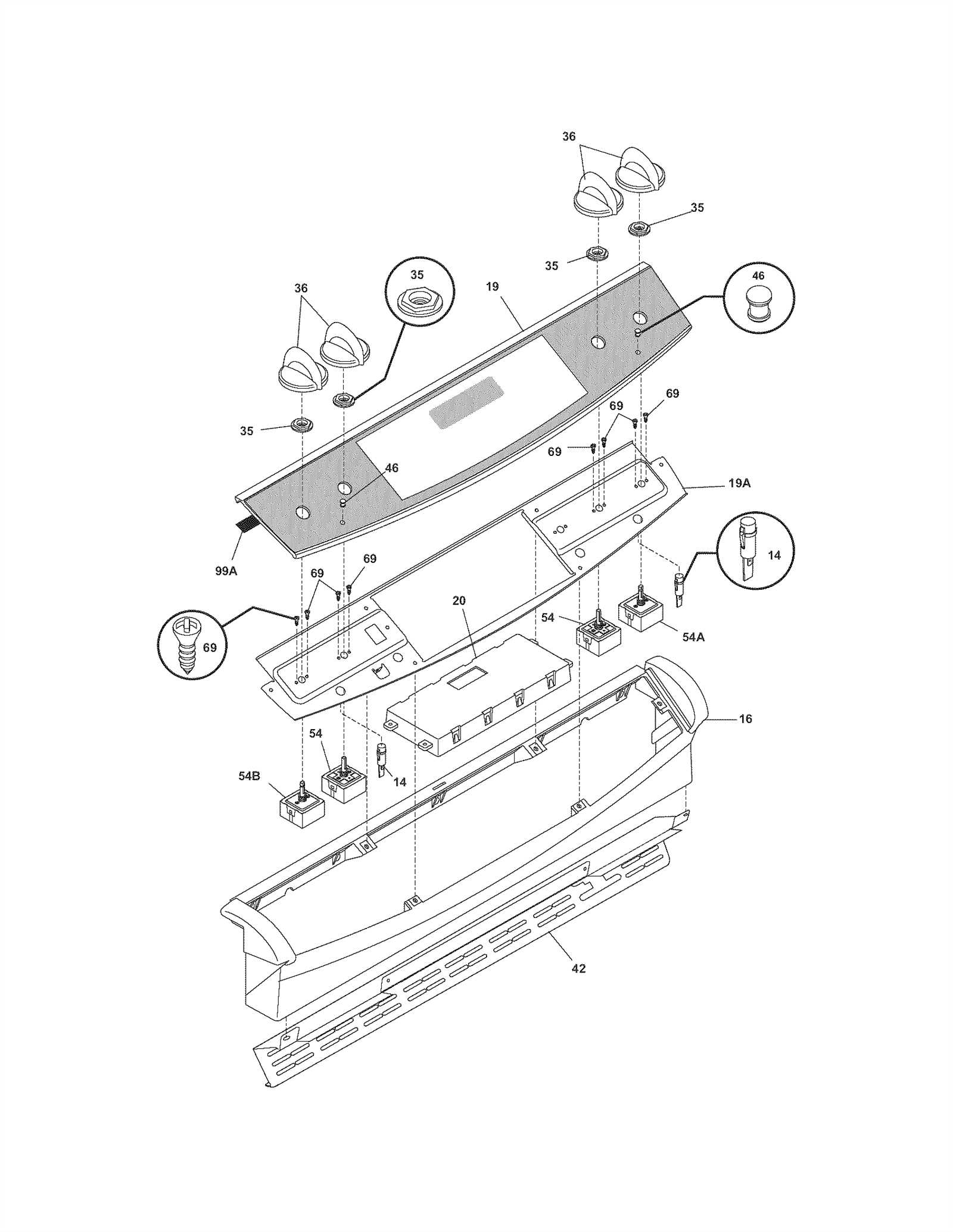 frigidaire oven door parts diagram