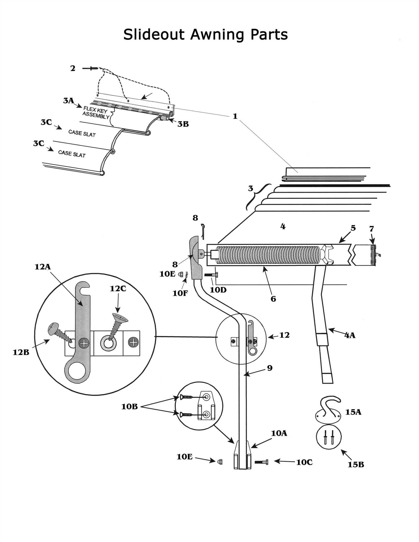 camper slide out parts diagram